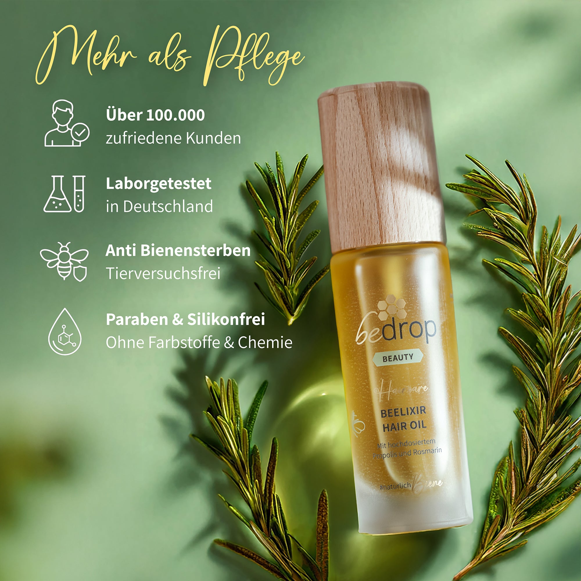 BEELIXIR HAIR OIL / Hair oil with manuka honey, propolis and rosemary extract - 30ml