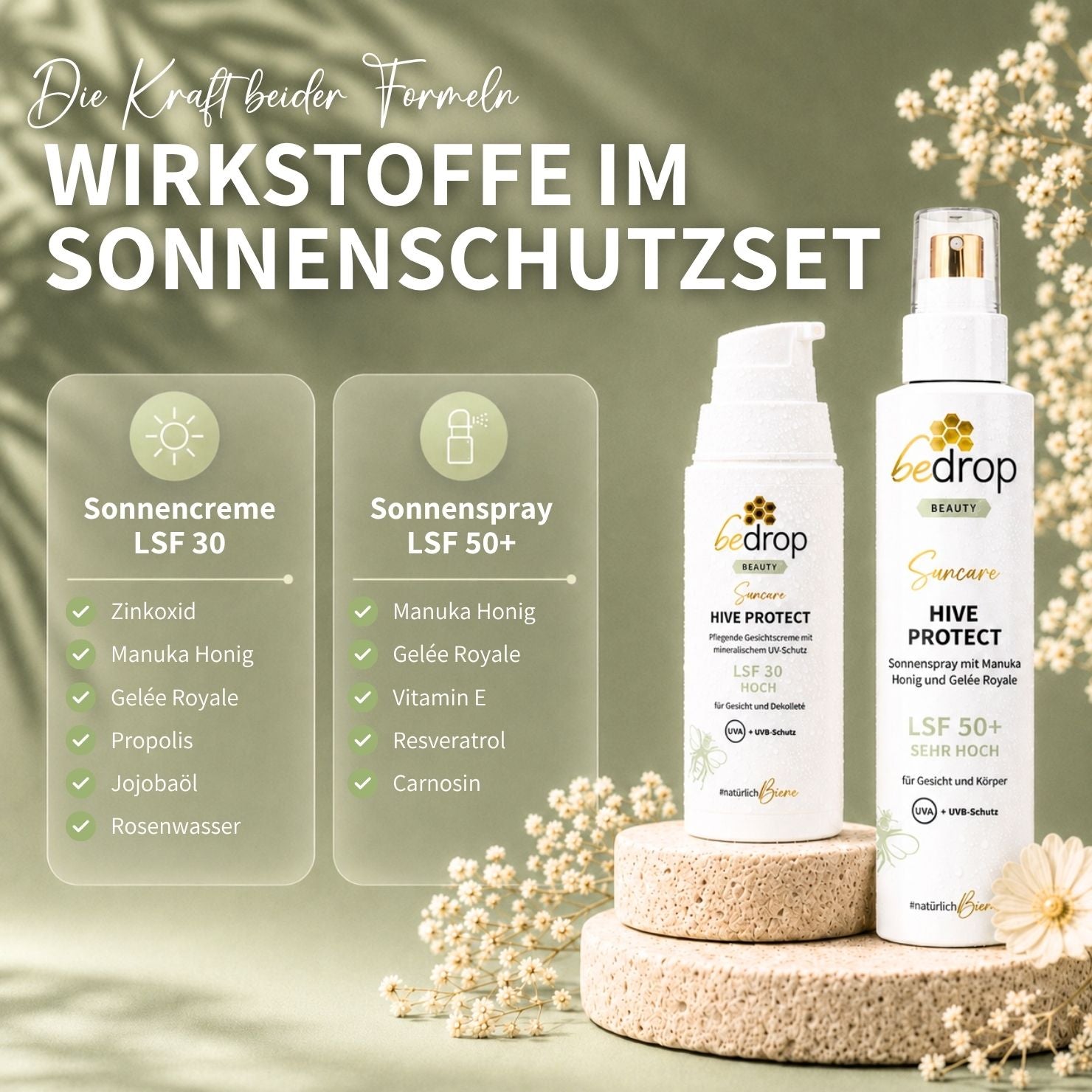 Sun Protection Set: Hive Protect Sun Spray SPF 50+ & Hive Protect SPF 30
