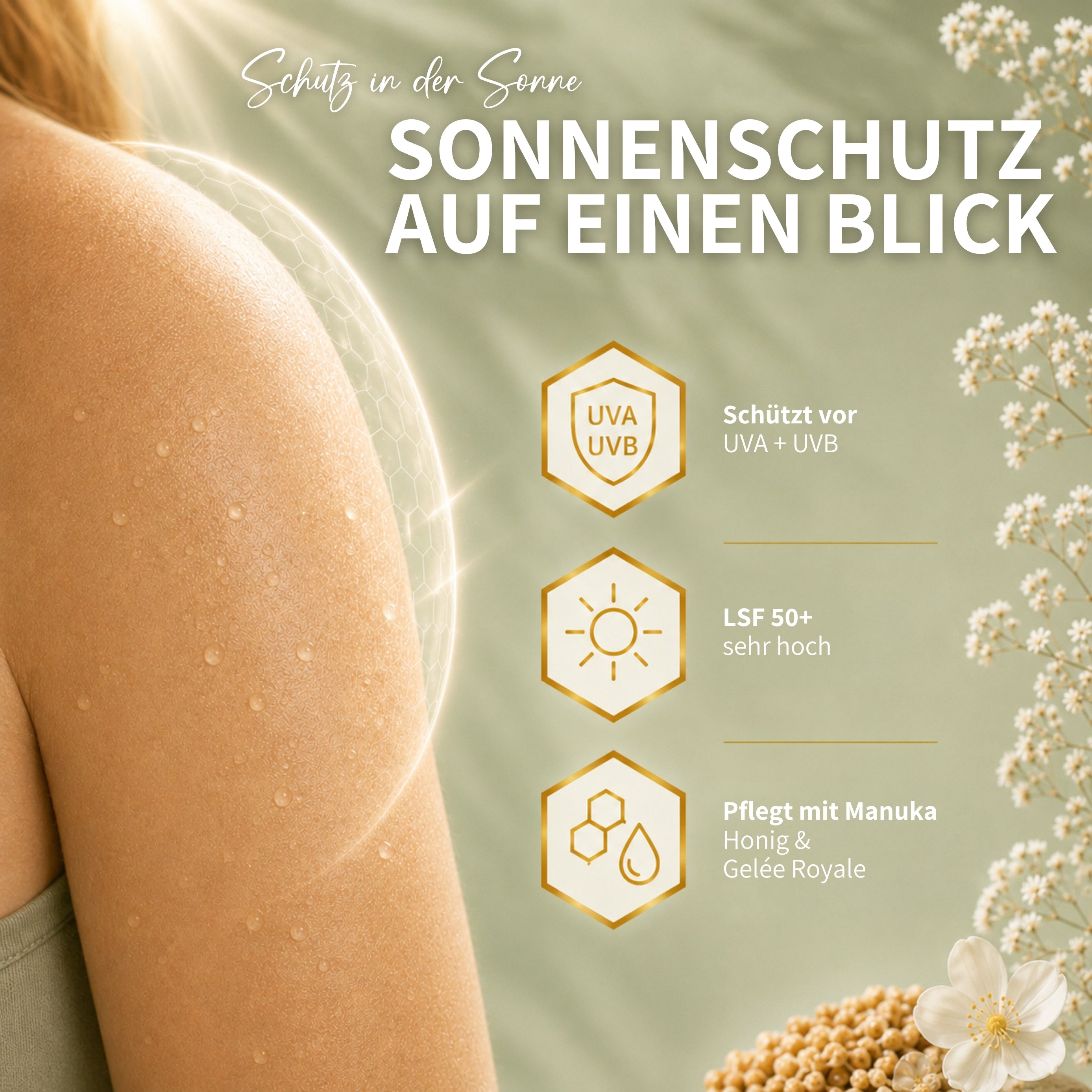 Value set: 3x HIVE PROTECT SPF 50+ - Sun spray with manuka honey and royal jelly - 200ml