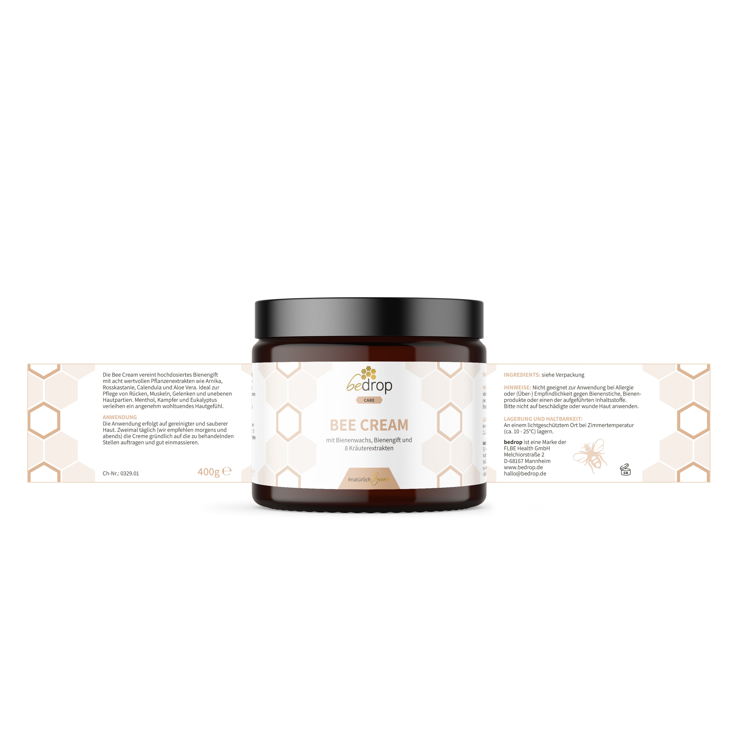 Bee Cream bee venom ointment and 8 herbal extracts - 100g