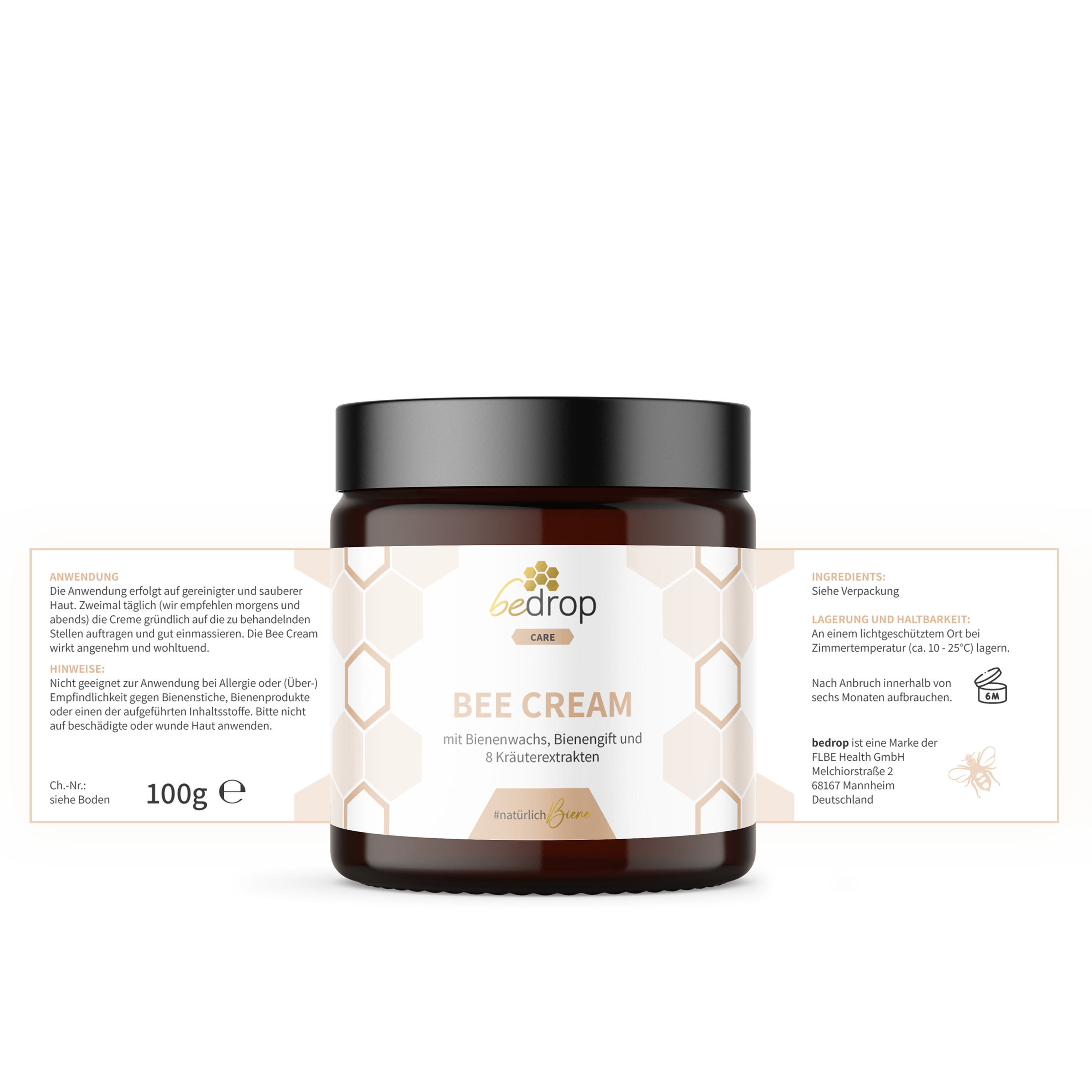 Bee Cream bee venom ointment and 8 herbal extracts - 100g