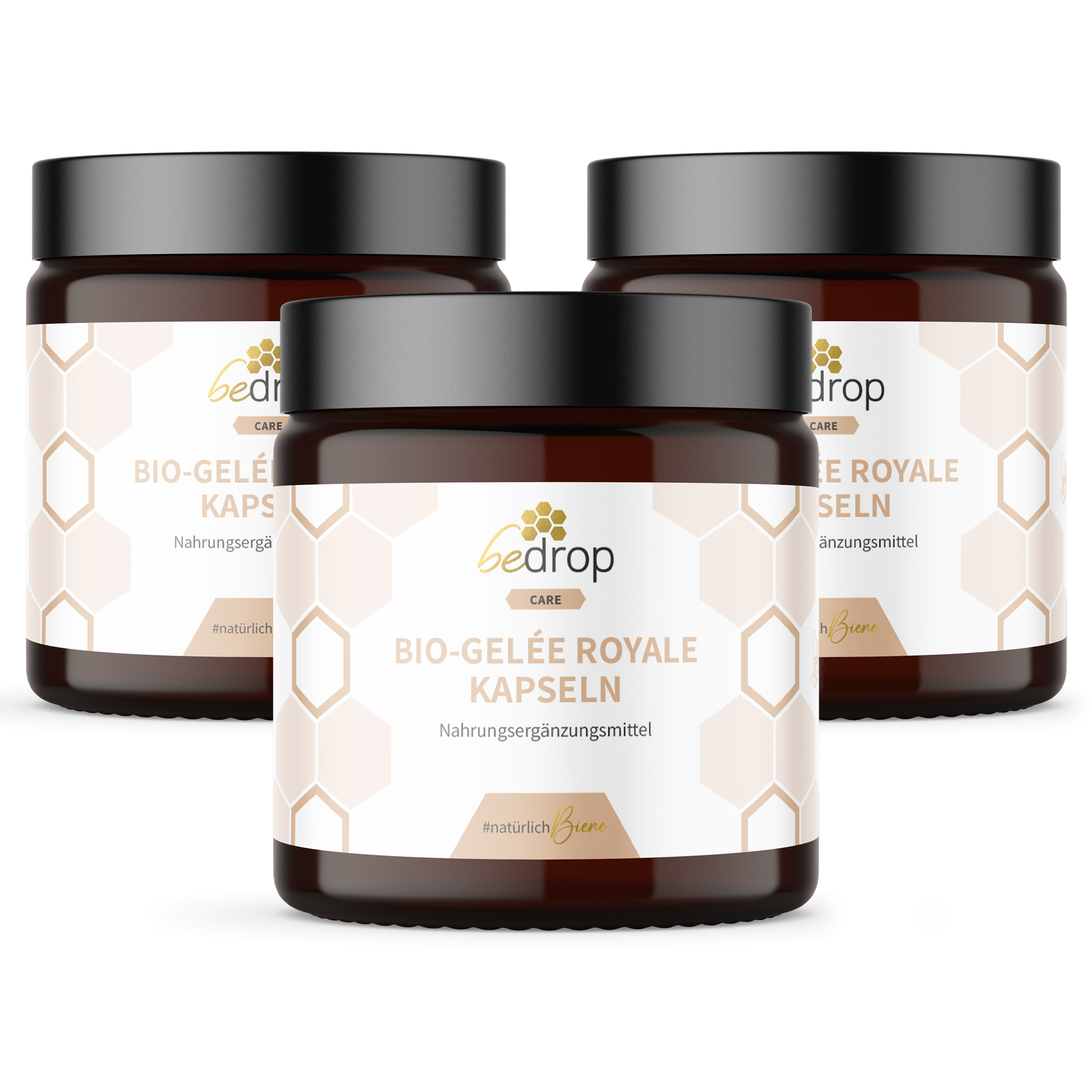 Value set: 3x royal jelly capsules (organic certified) - 60 capsules in a set of 3