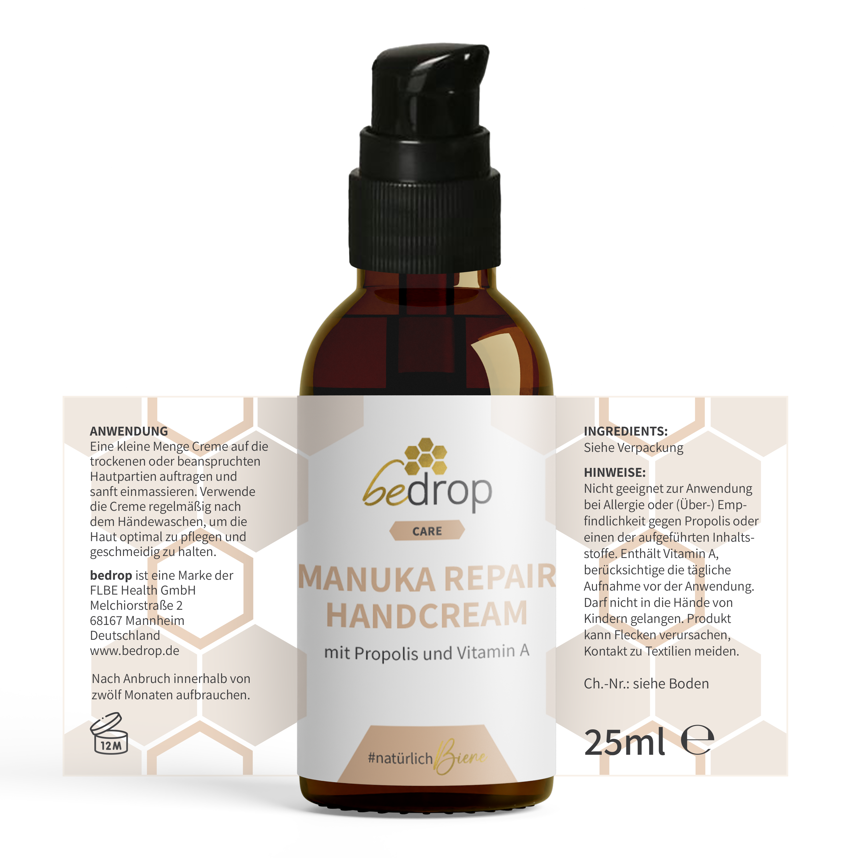 Value set: 3x Manuka Repair Hand Cream / Hand cream with manuka honey, propolis and vitamin A in a set of 3
