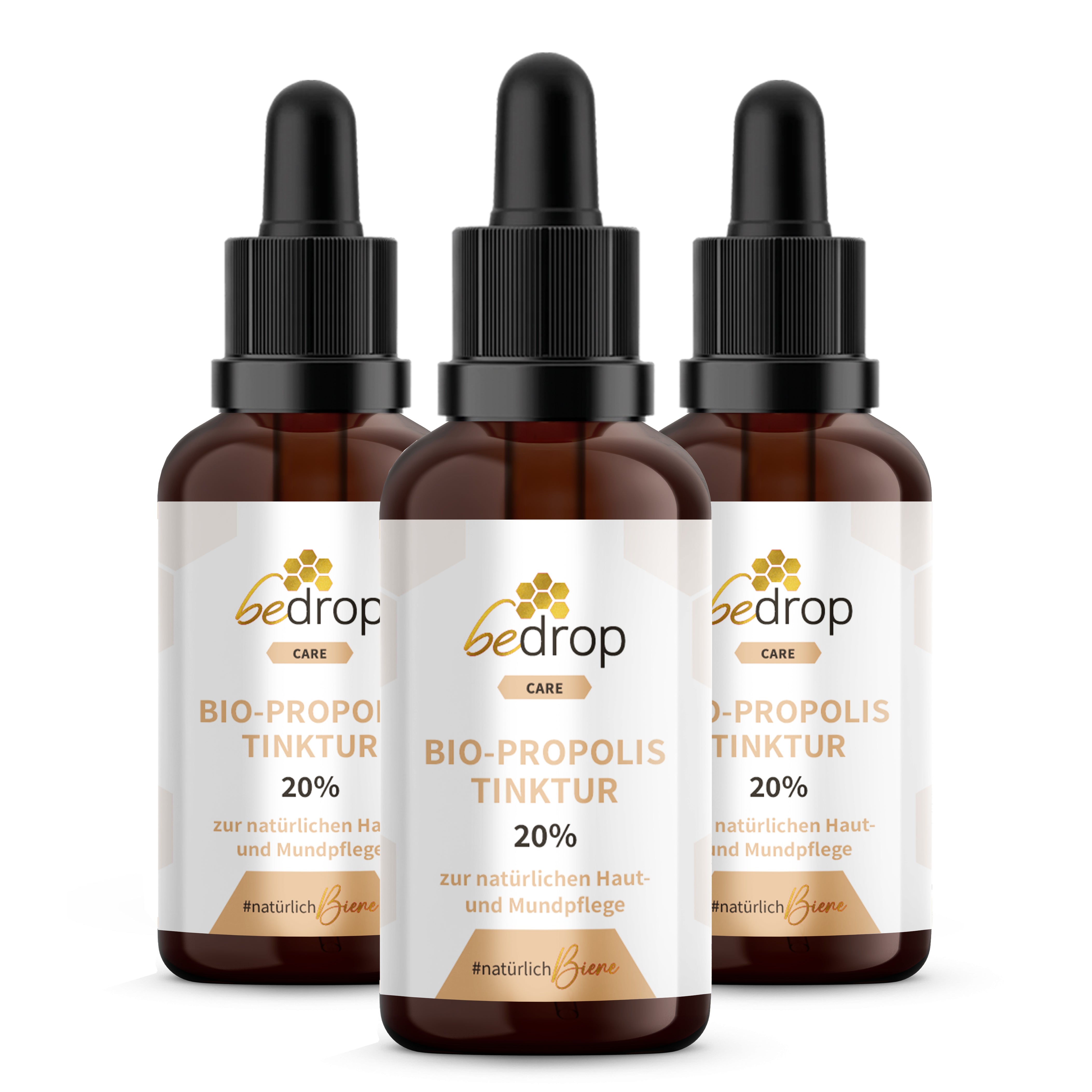 Value set: 3x propolis extract tincture with pipette 20% - 30ml in a set of 3