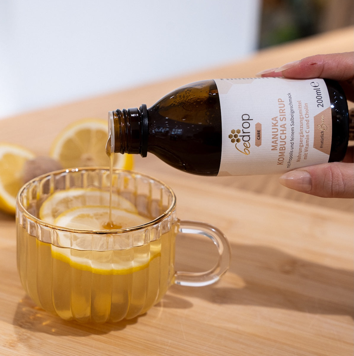 Value set: 3x Manuka Kombucha syrup with propolis & fine sage flavor - 3x 200ml