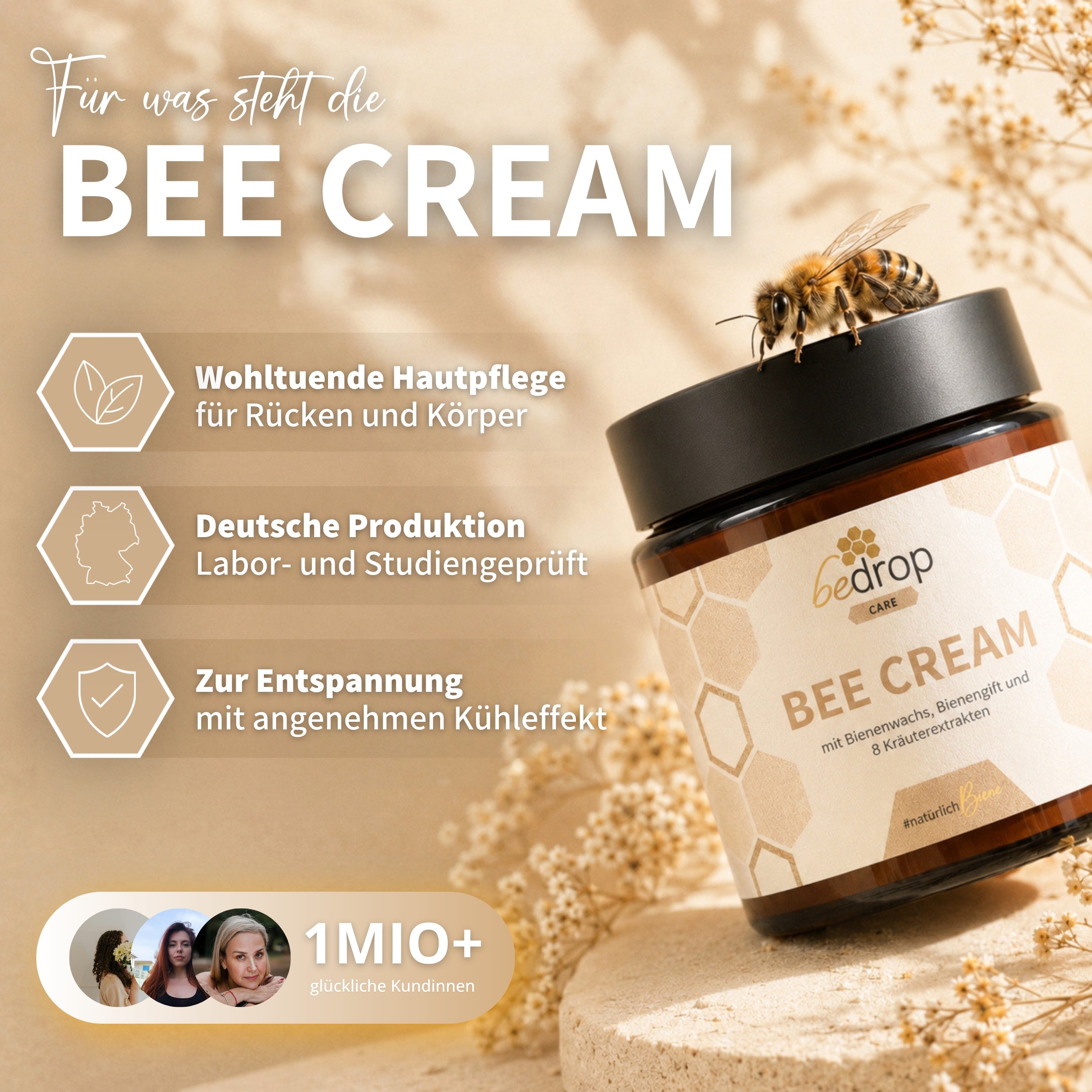 Bee Cream bee venom ointment and 8 herbal extracts - 100g