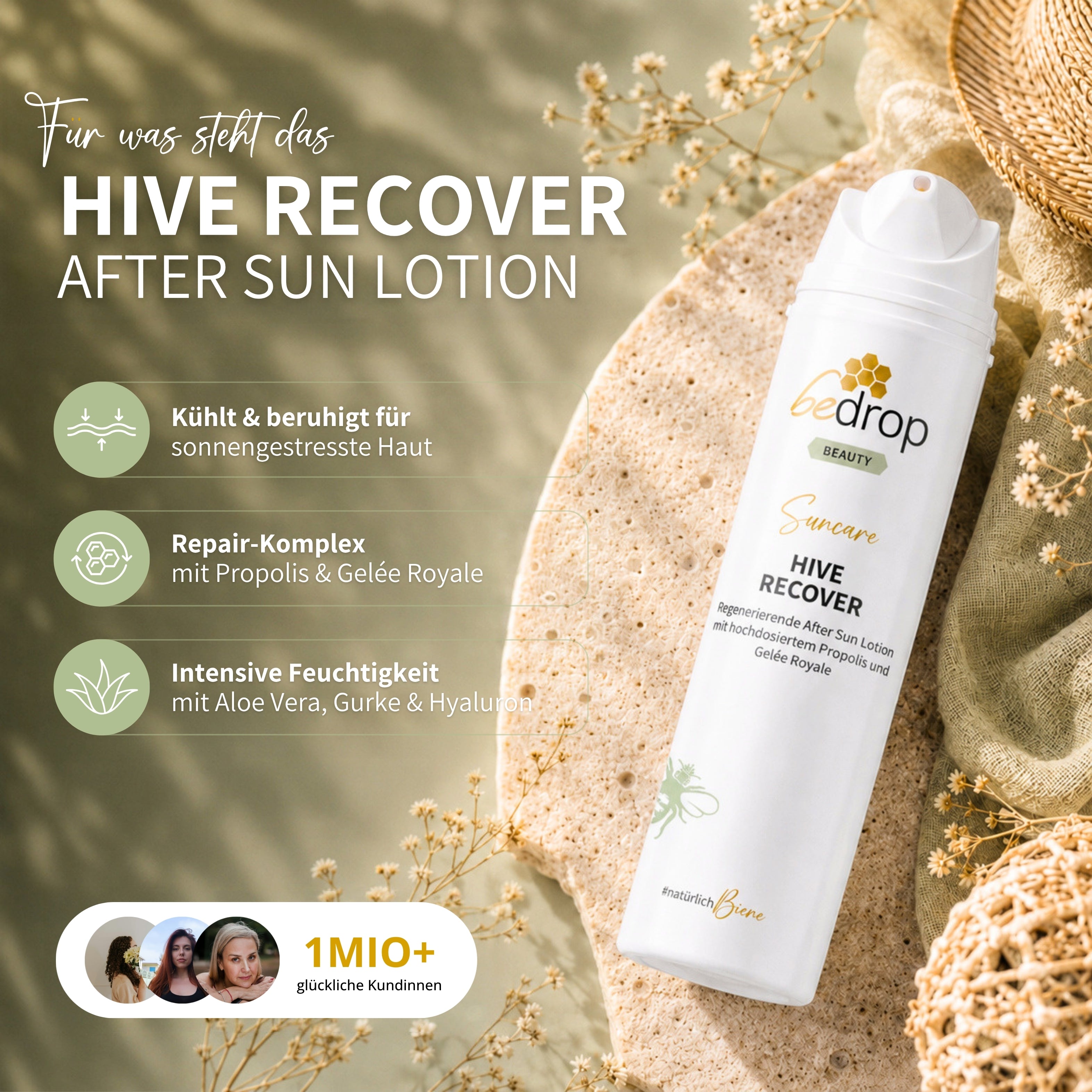 Value set: 3x HIVE RECOVER - regenerating after sun lotion with high-dose royal jelly & propolis - 200ml