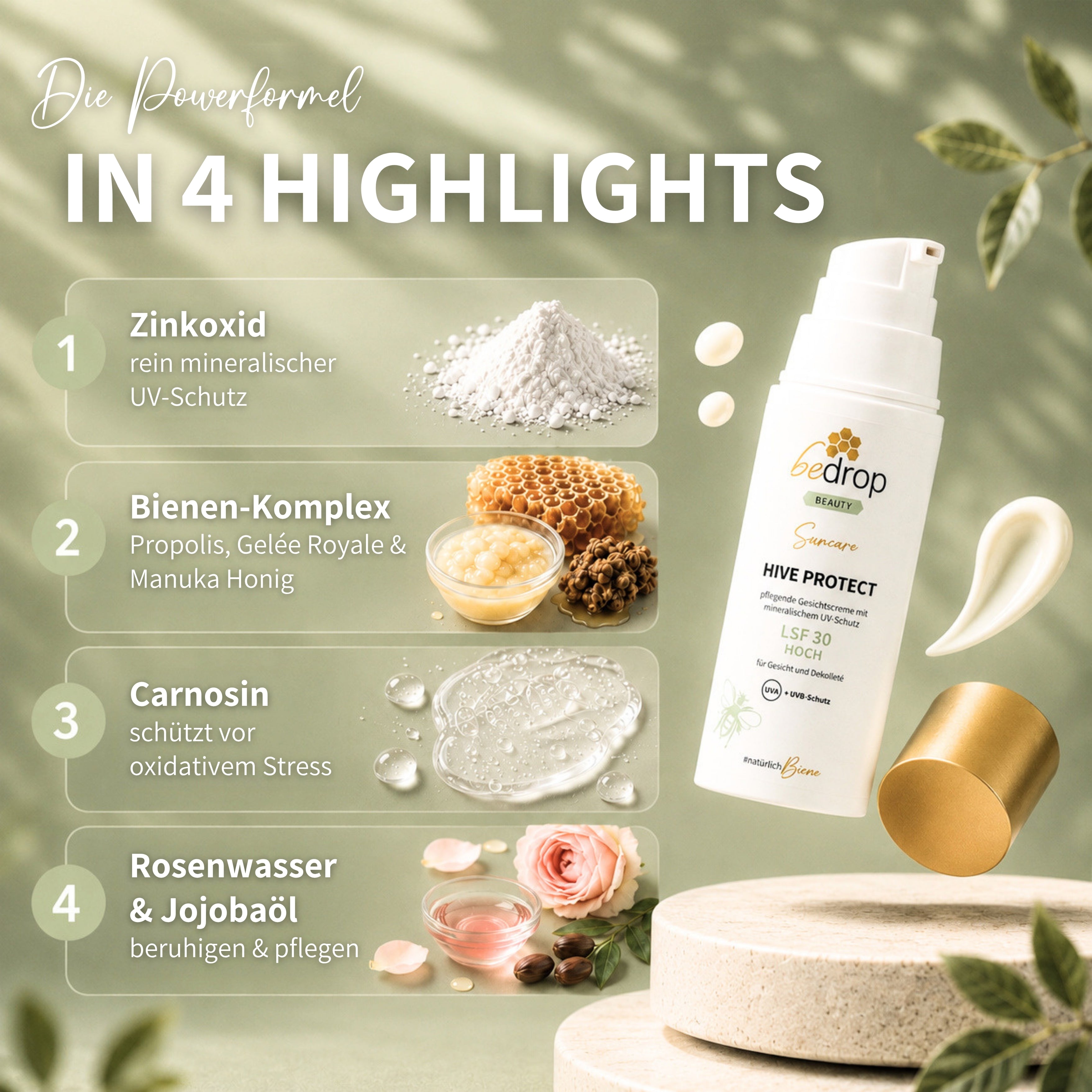 Value Pack: 3x HIVE PROTECT SPF 30 - Face Sunscreen with Mineral UVA & UVB Protection  - 50ml