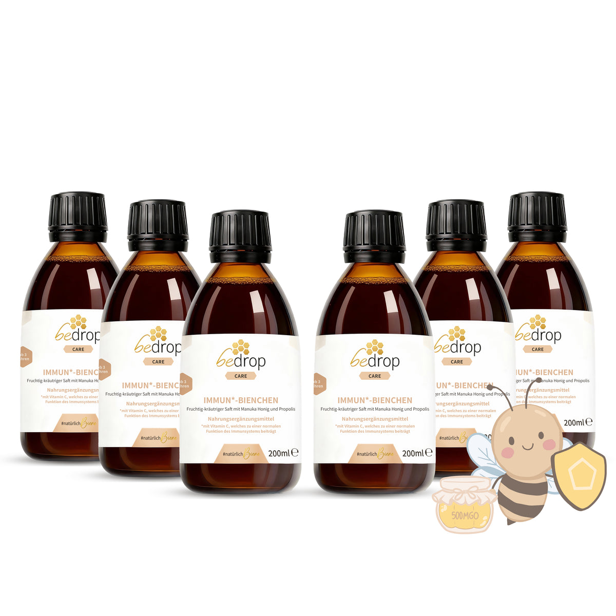 Value Pack: 6 IMMUN*-BIENCHEN - Fruity-herbal juice with Manuka honey and vitamin C from acerola / 200 ml