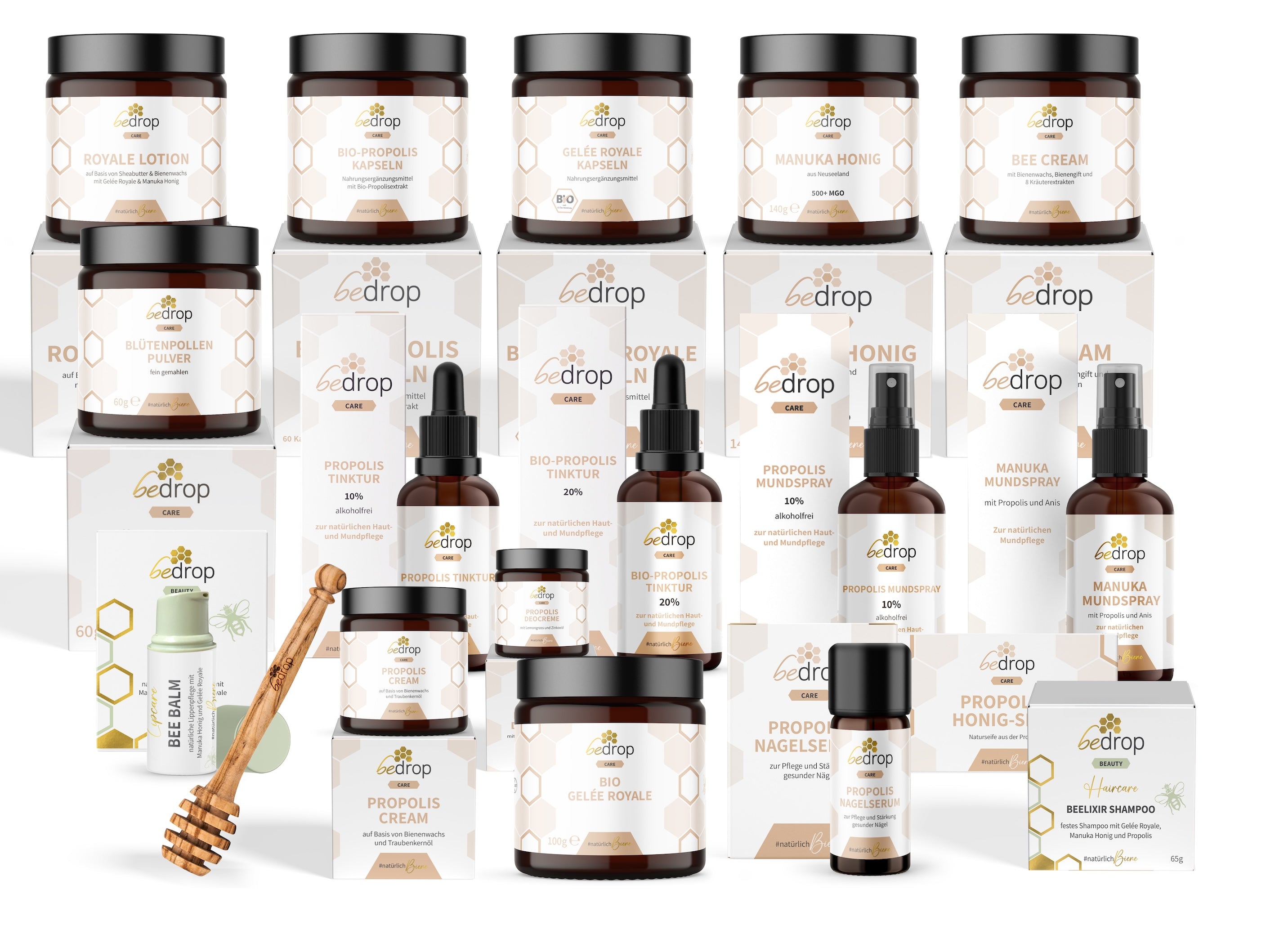 All-in-one set | Propolis + Royal Jelly + Manuka Honey + Bee Cream + Lotion + Soap + Bee Balm + Deodorant + Shampoo