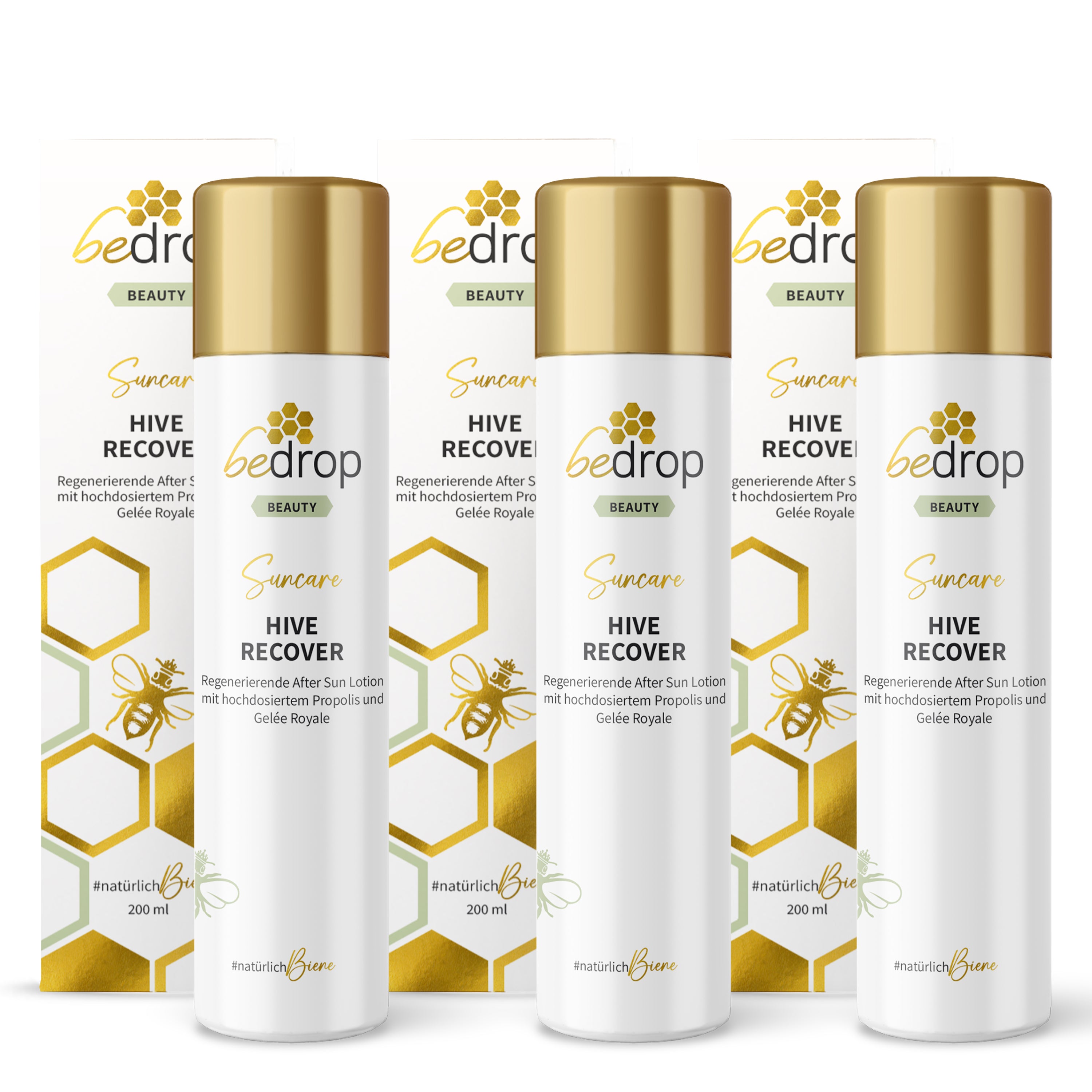 Value set: 3x HIVE RECOVER - regenerating after sun lotion with high-dose royal jelly & propolis - 200ml