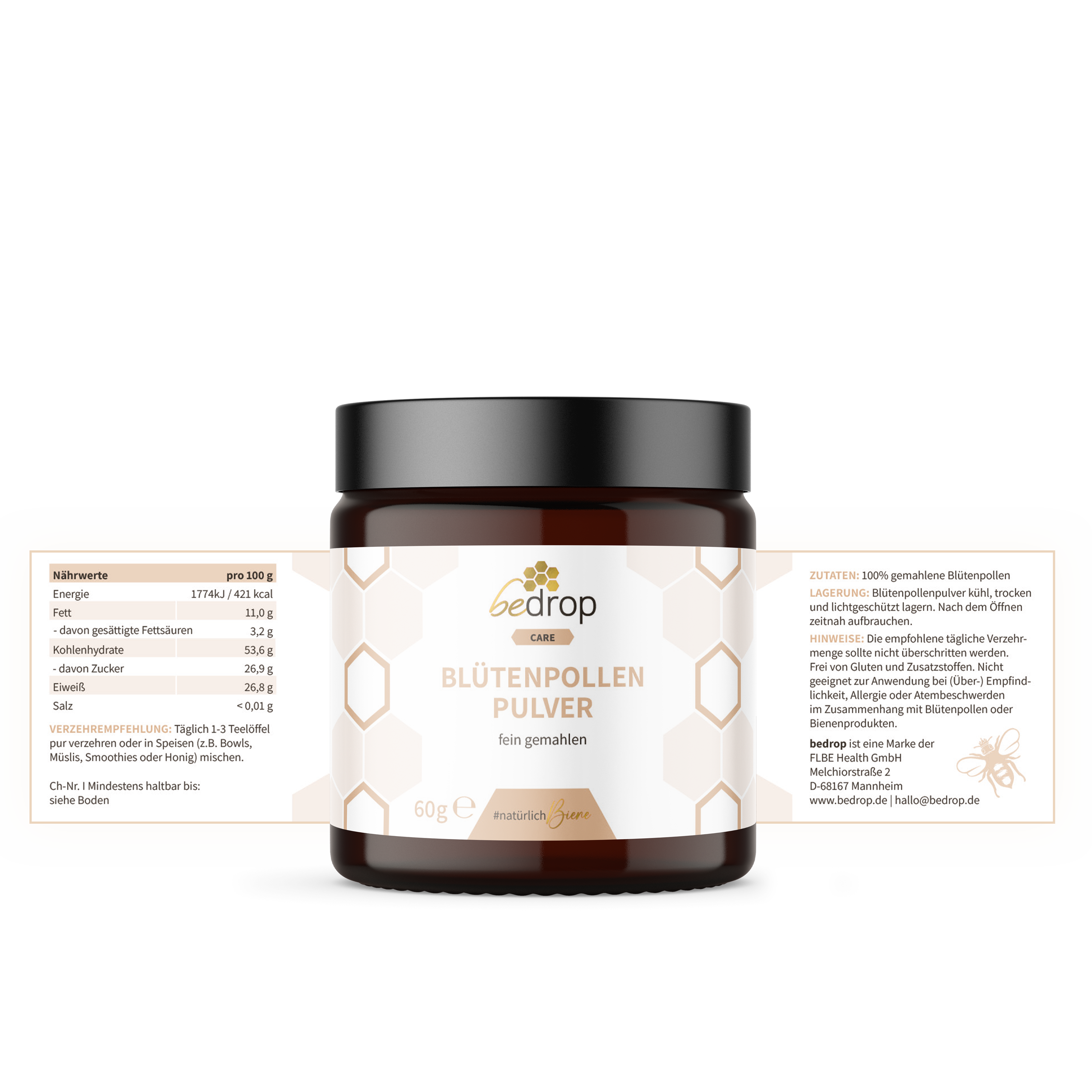 Bee's childhood set | flower pollen powder, propolis tincture alcohol-free 10% and manuka honey