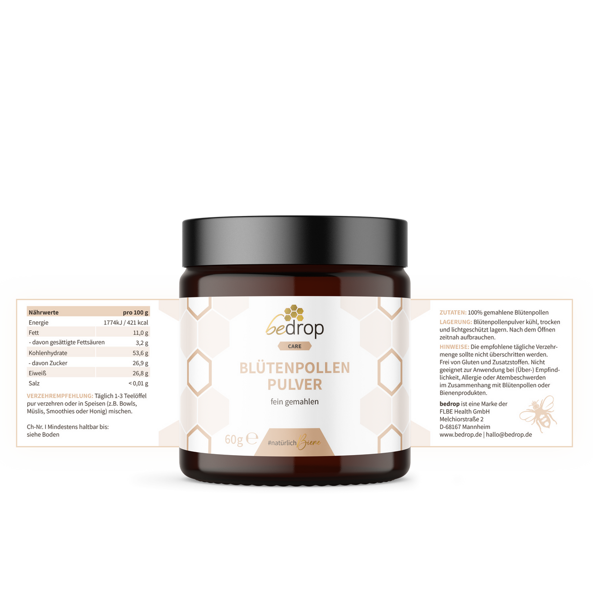 Flower pollen powder / bee pollen - 60g (ground flower pollen)