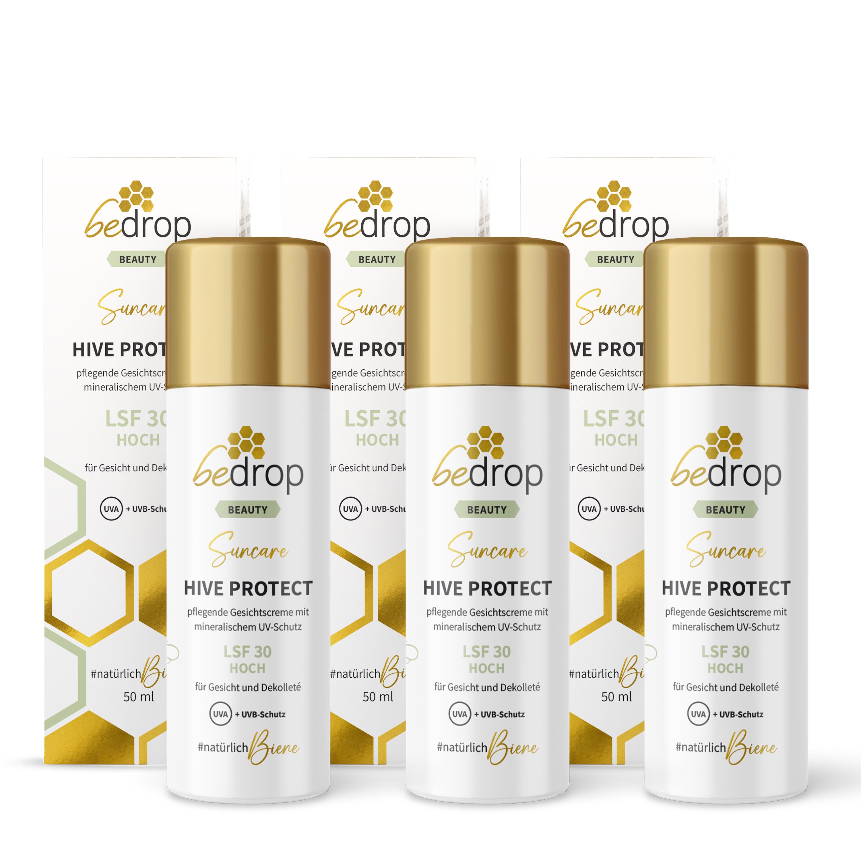 Value Pack: 3x HIVE PROTECT SPF 30 - Face Sunscreen with Mineral UVA & UVB Protection  - 50ml