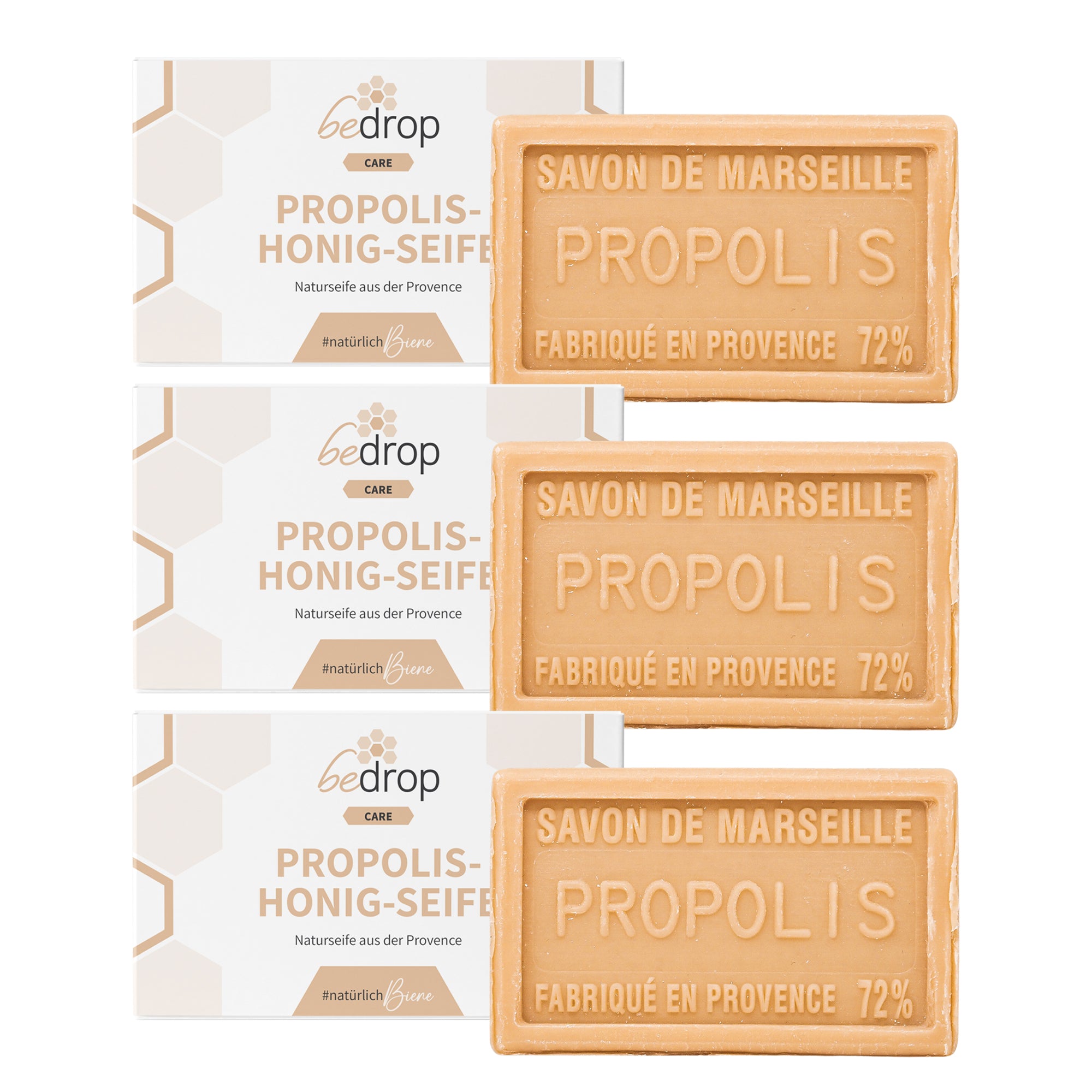 Value set: 3x propolis honey soap natural hand soap / body soap from Provence - 100g at a special price