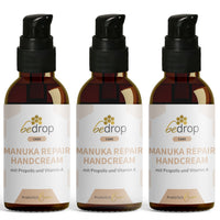 Value set: 3x Manuka Repair Hand Cream / Hand cream with manuka honey, propolis and vitamin A in a set of 3