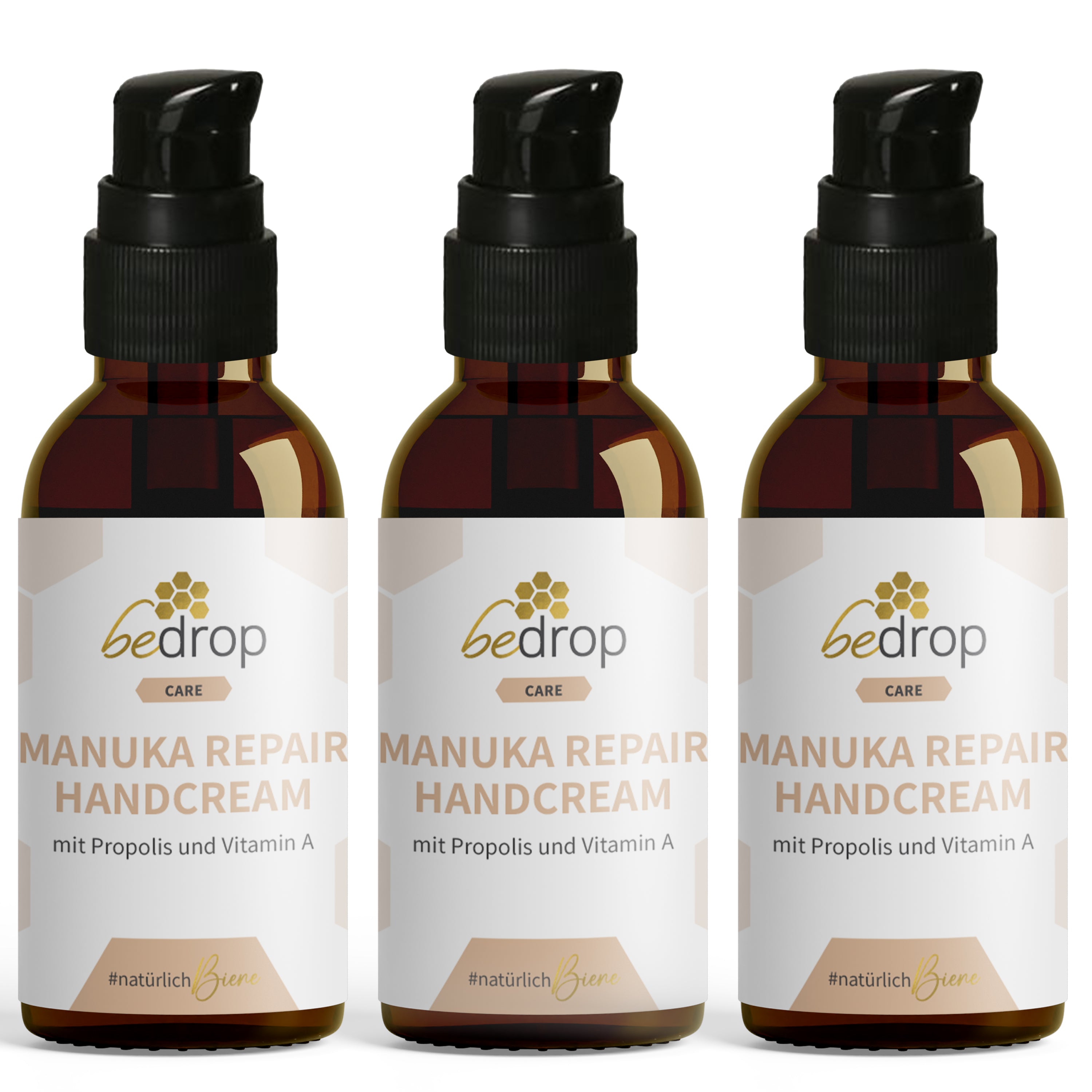 Value set: 3x Manuka Repair Hand Cream / Hand cream with manuka honey, propolis and vitamin A in a set of 3
