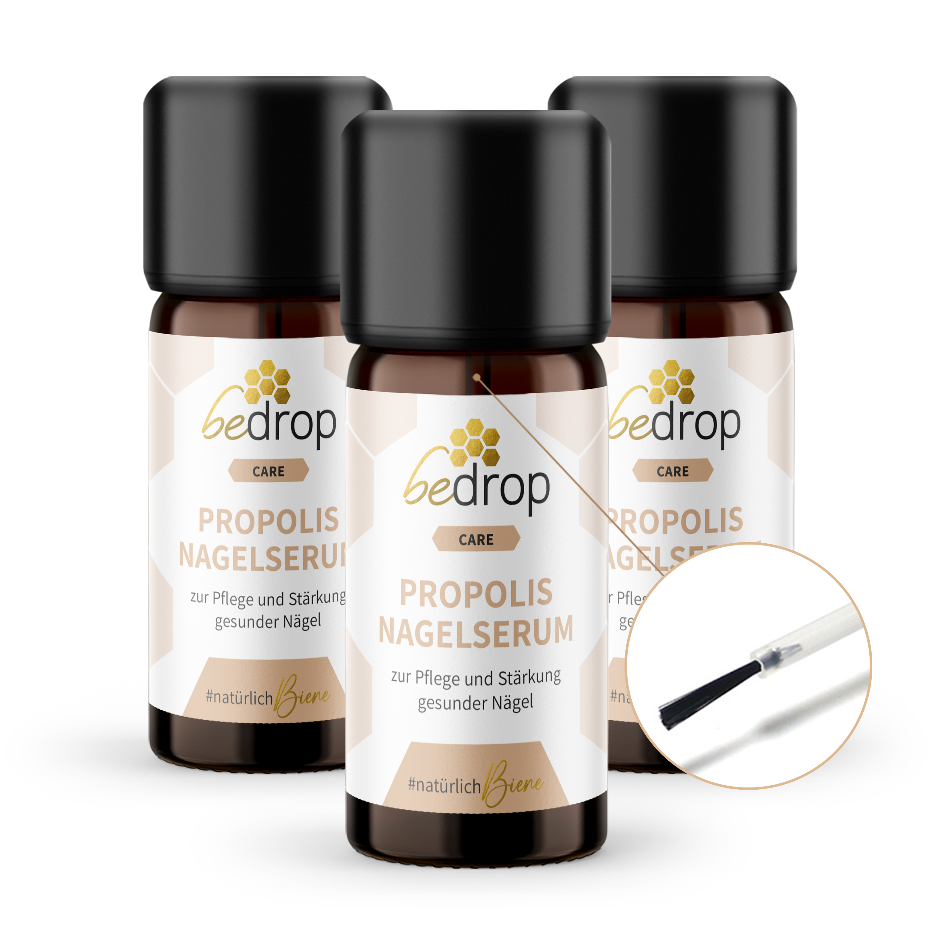 Value set: 3x propolis nail serum - nail care with high-dose propolis & 4 essential oils - 10ml