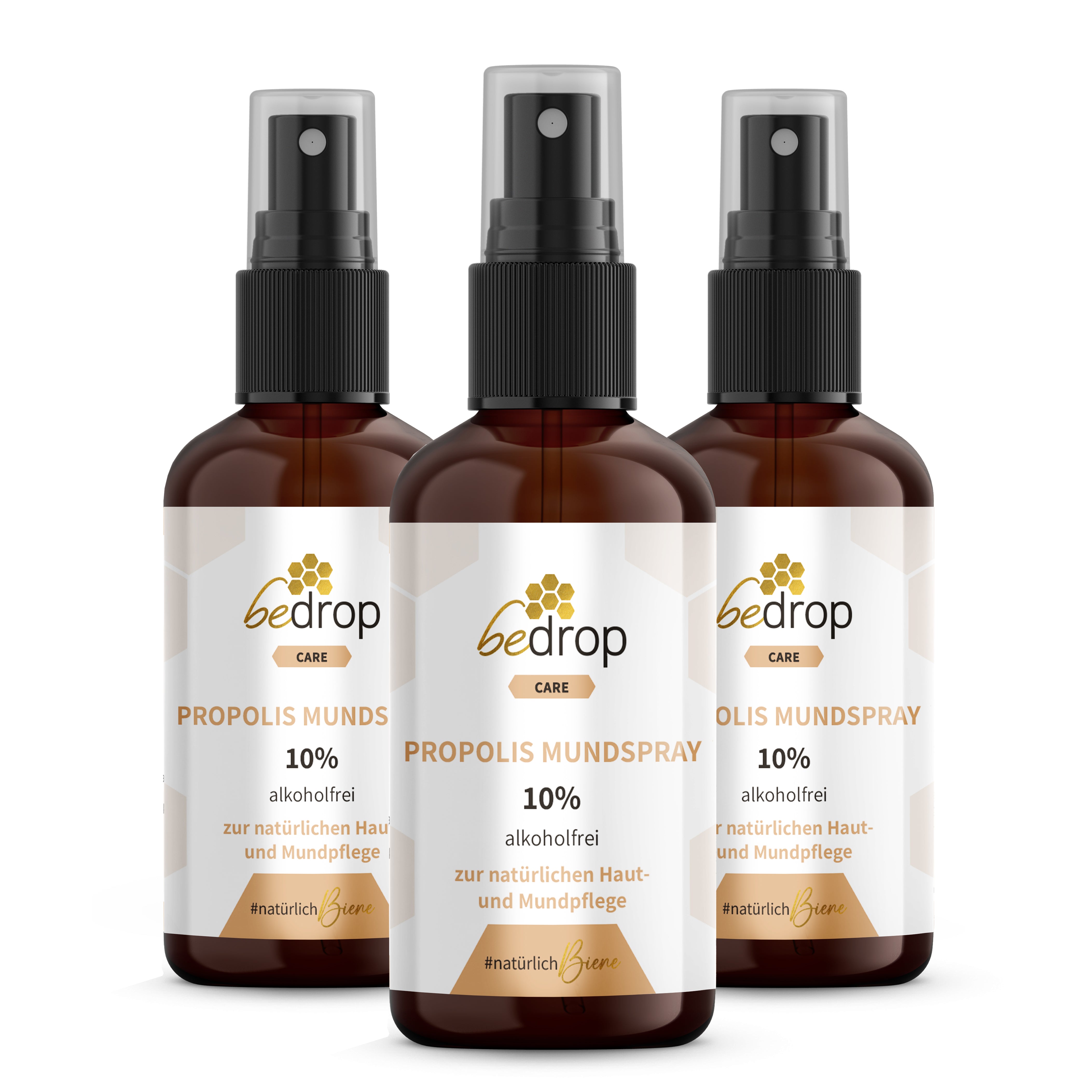 Value set: 3x propolis tincture mouth spray (alcohol-free & water-soluble) - 30ml in a set of 3