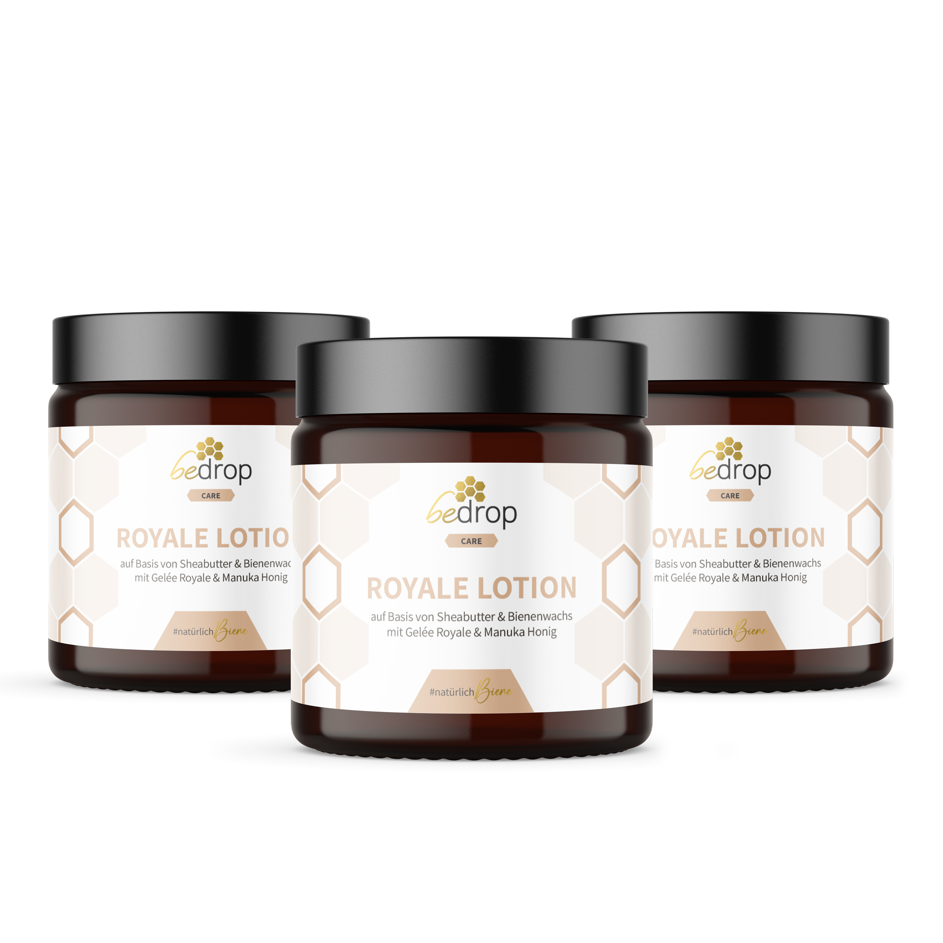 Value set: 3x Royale Lotion body lotion with royal jelly, shea butter and acacia honey in a set of 3