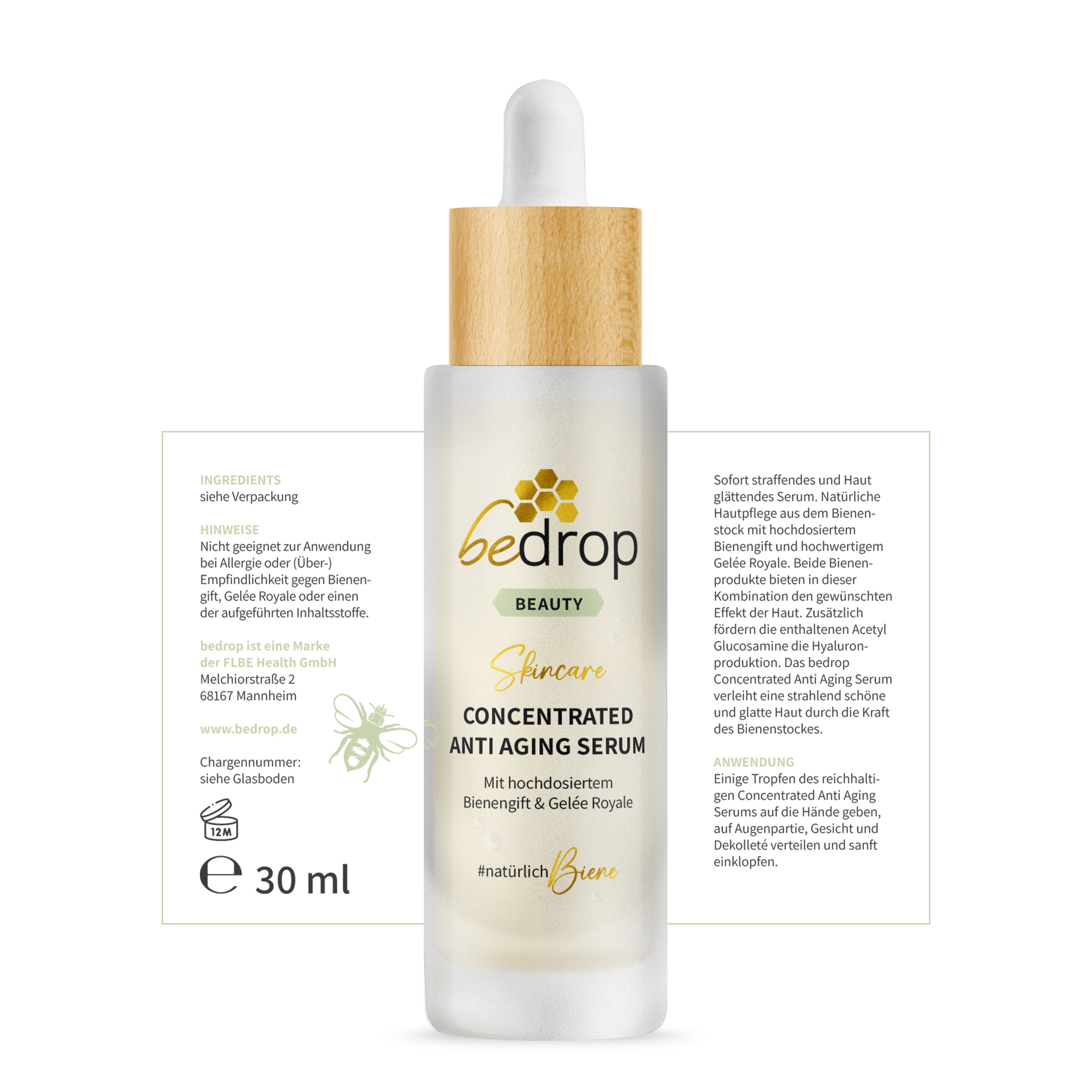 Value set: 3x CONCENTRATED ANTI AGING SERUM / facial serum with high-dose bee venom & royal jelly - 30ml