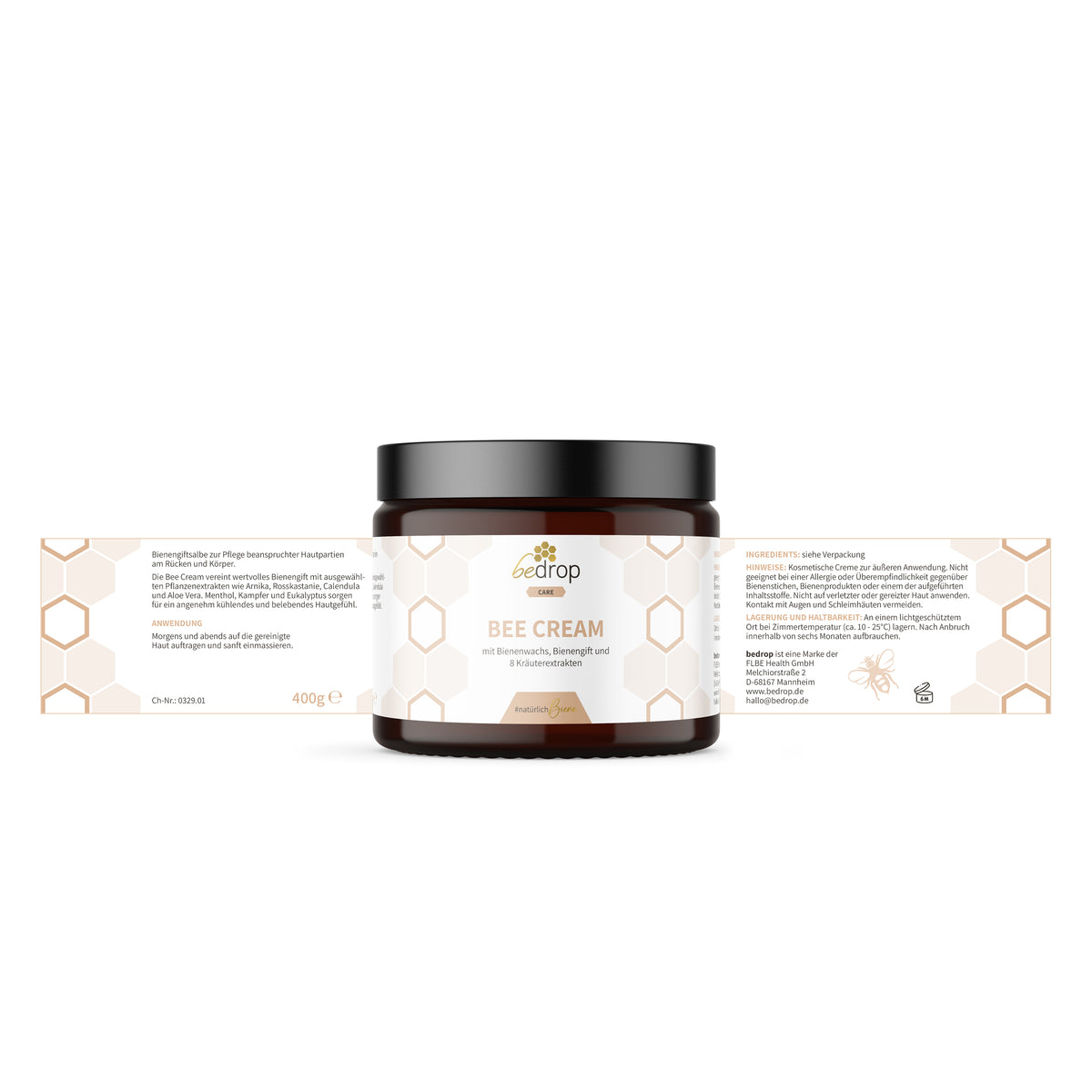 Bee Cream bee venom ointment and 8 herbal extracts - 100g