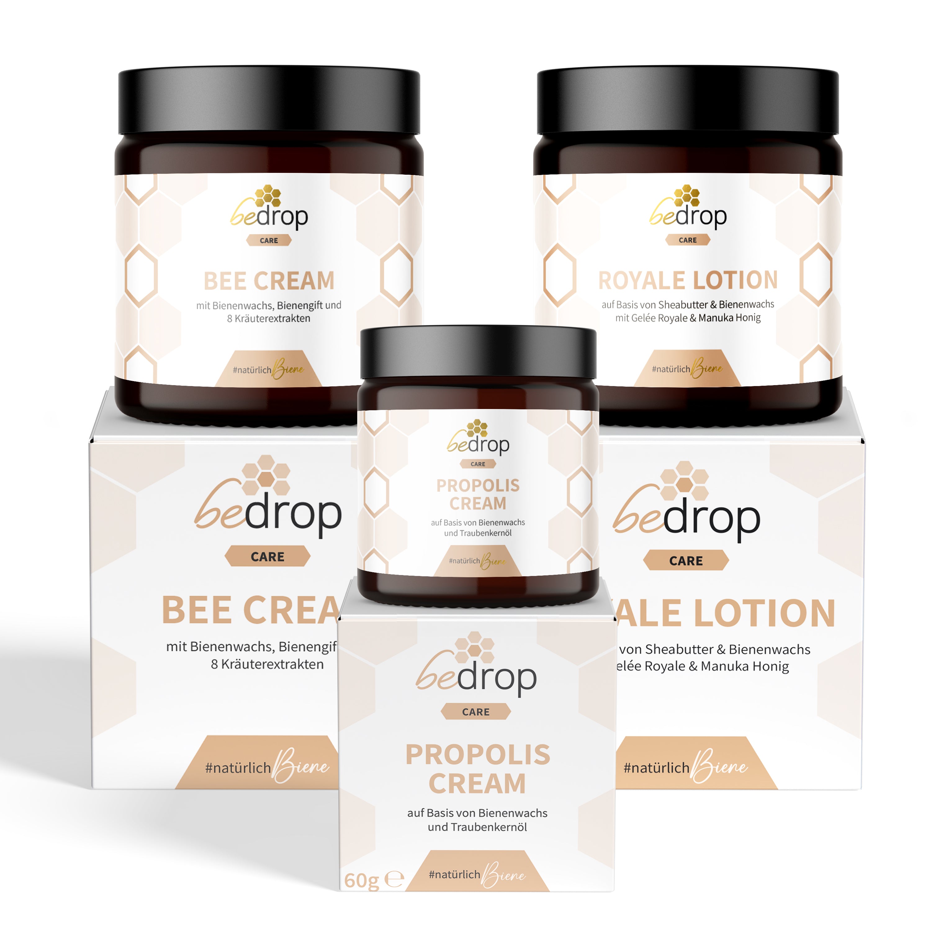 Skin care set | Bee Cream (bee venom ointment) + Propolis Cream (propolis ointment) + Royale Lotion (body lotion)