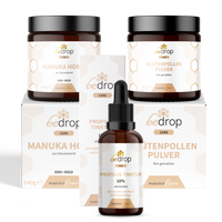 Bee's childhood set | flower pollen powder, propolis tincture alcohol-free 10% and manuka honey