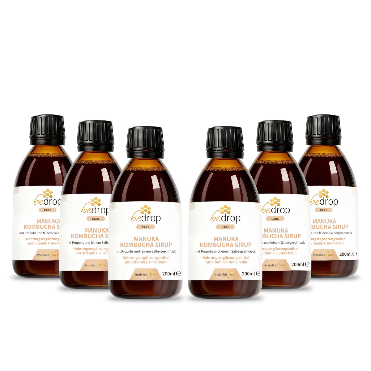 Value set: 3x Manuka Kombucha syrup with propolis & fine sage flavor - 3x 200ml