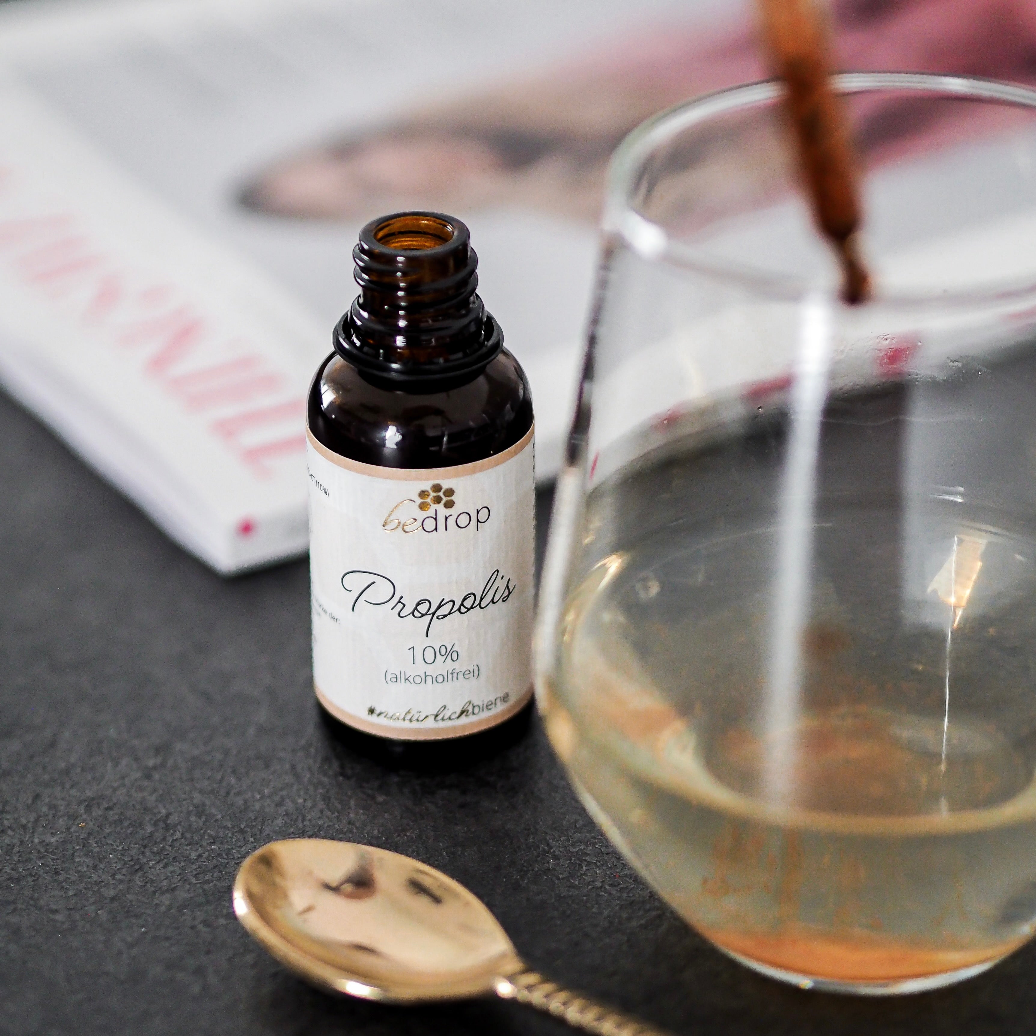 Bee's childhood set | flower pollen powder, propolis tincture alcohol-free 10% and manuka honey