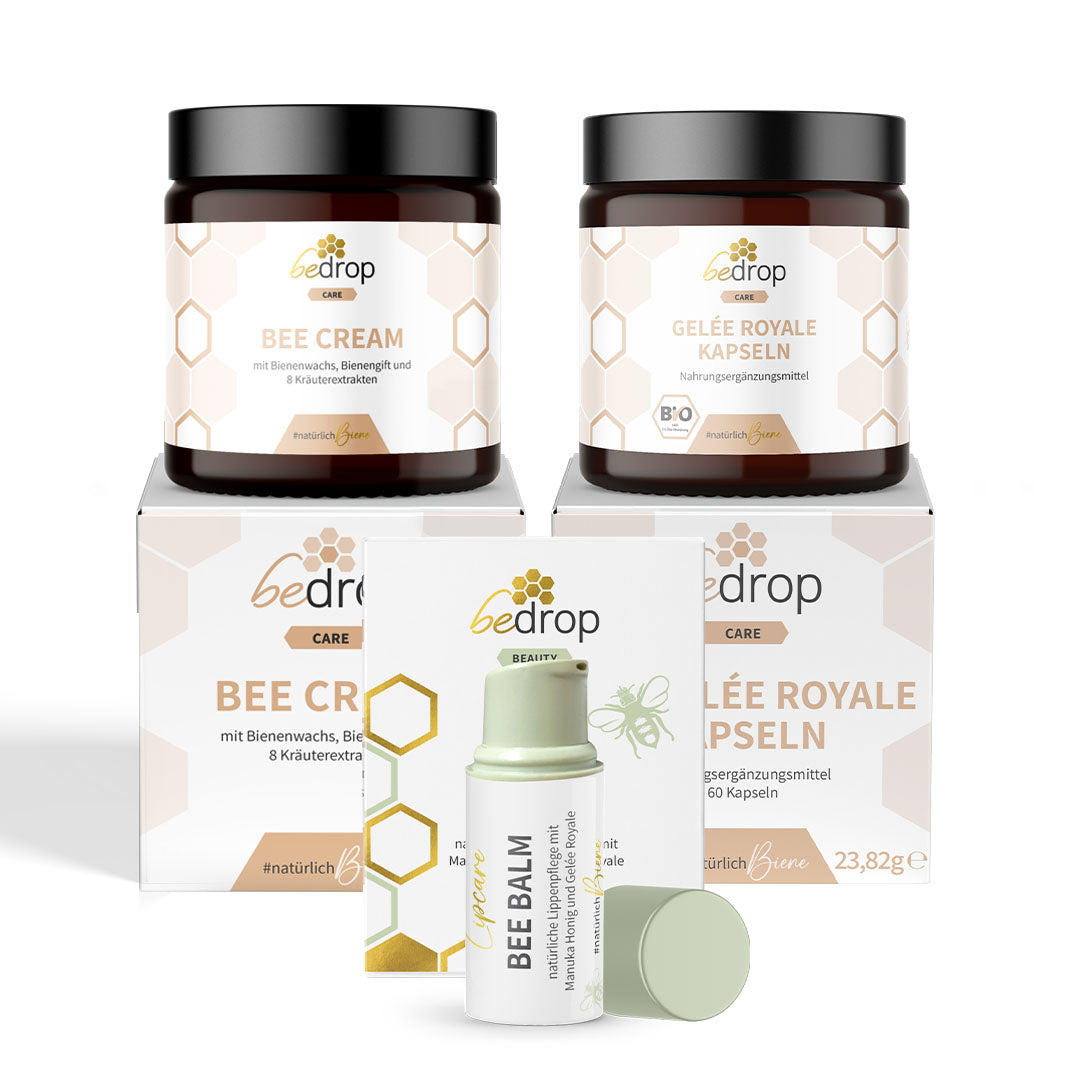 Anti-ageing set (large)| Bee Cream (bee venom ointment) + royal jelly capsules + BeeBalm for lips & mouth wrinkles
