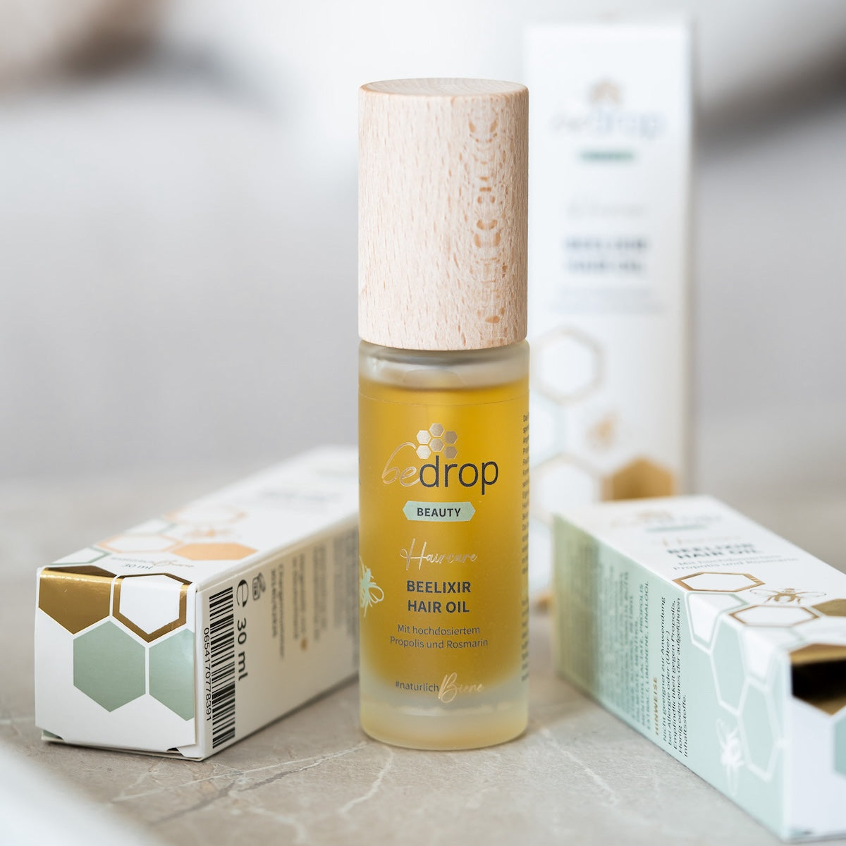 Value set: 3x BEELIXIR HAIR OIL / hair oil with manuka honey, propolis and rosemary extract - 30ml