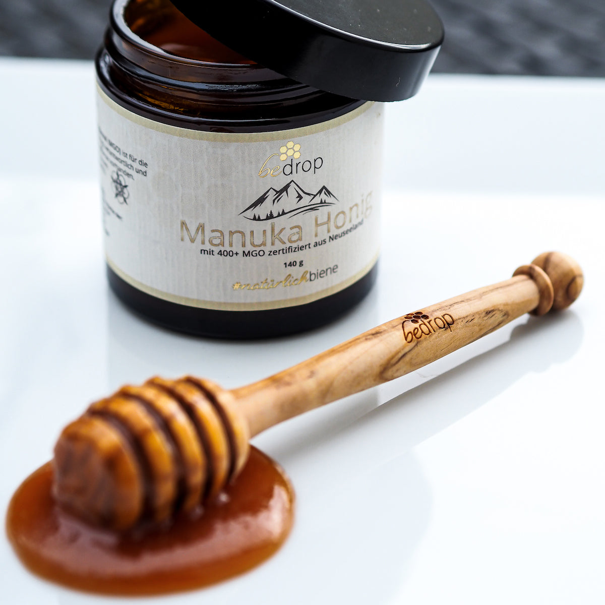 Value set: 3x honey spoons made from real olive wood